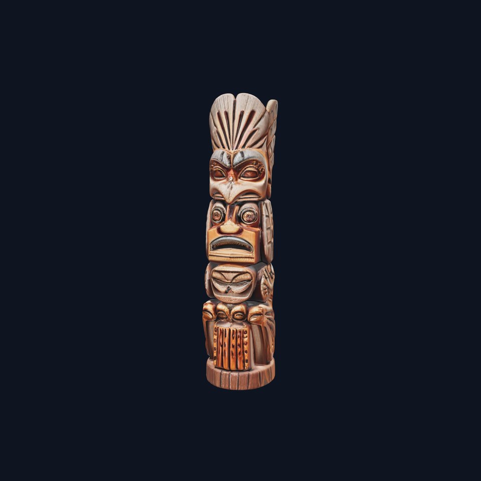 Carved Wood Totem Model Pack